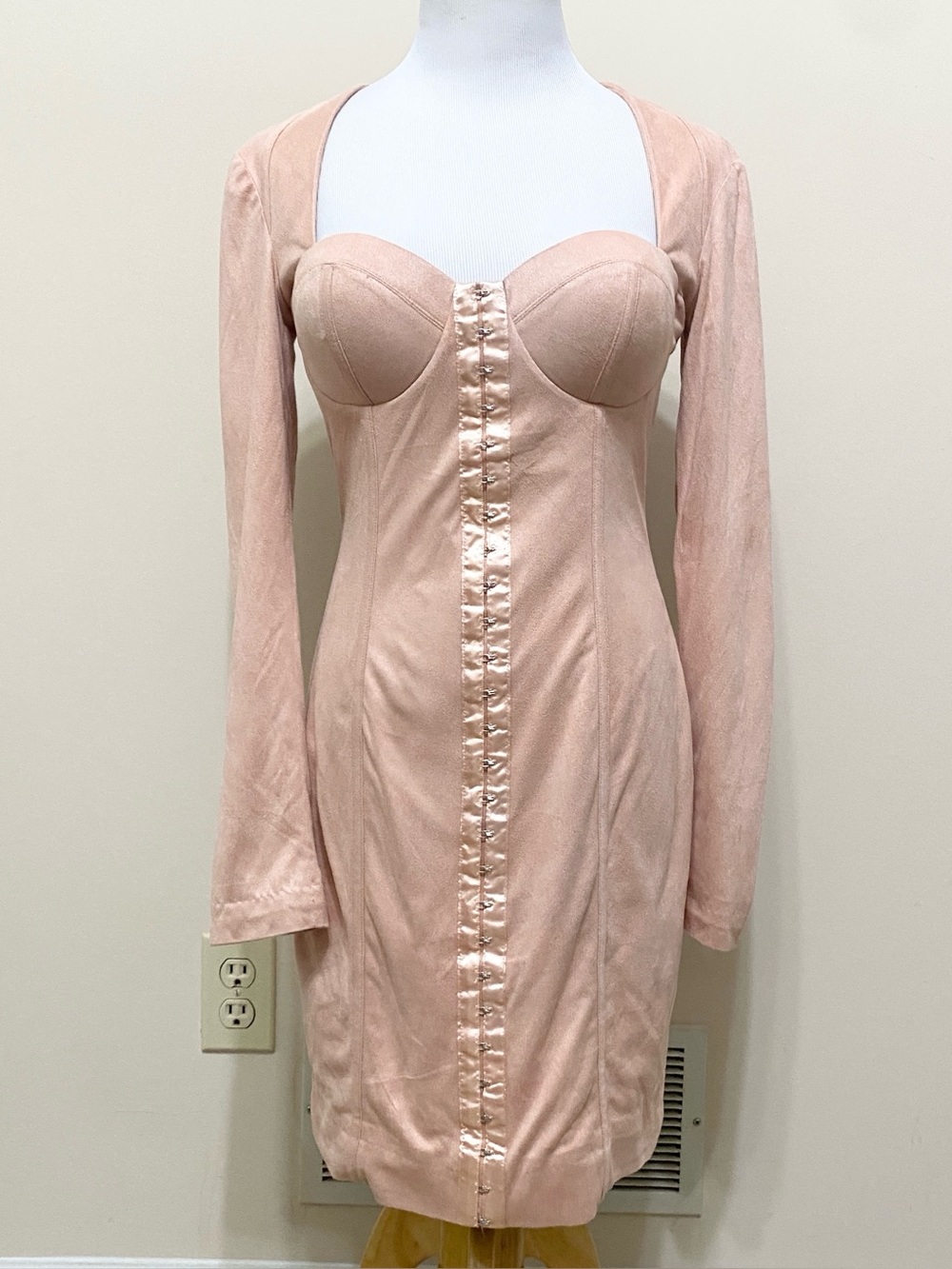 House Of CB Ricci Long Sleeve Dress Pale Pink